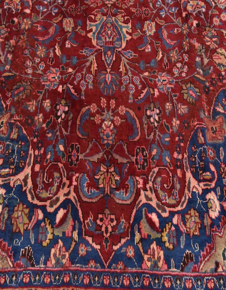 Detail image of  9' 6 x 12' 11  Hand Knotted Mashad Persian Wool Rug