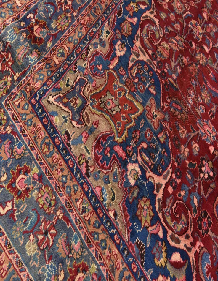Detail image of  9' 6 x 12' 11  Hand Knotted Mashad Persian Wool Rug