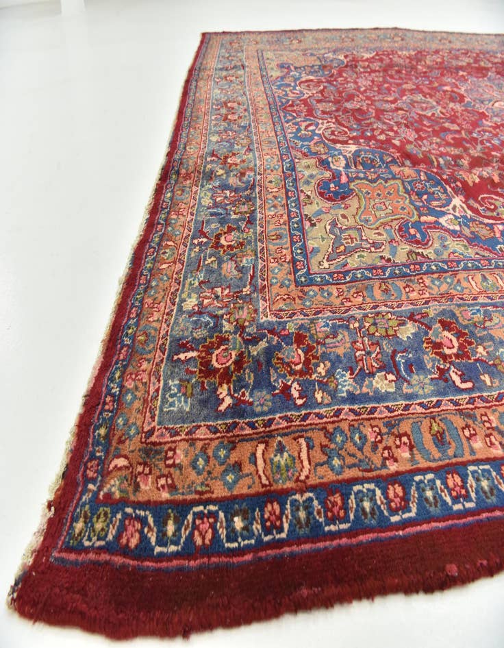 Detail image of  9' 6 x 12' 11  Hand Knotted Mashad Persian Wool Rug