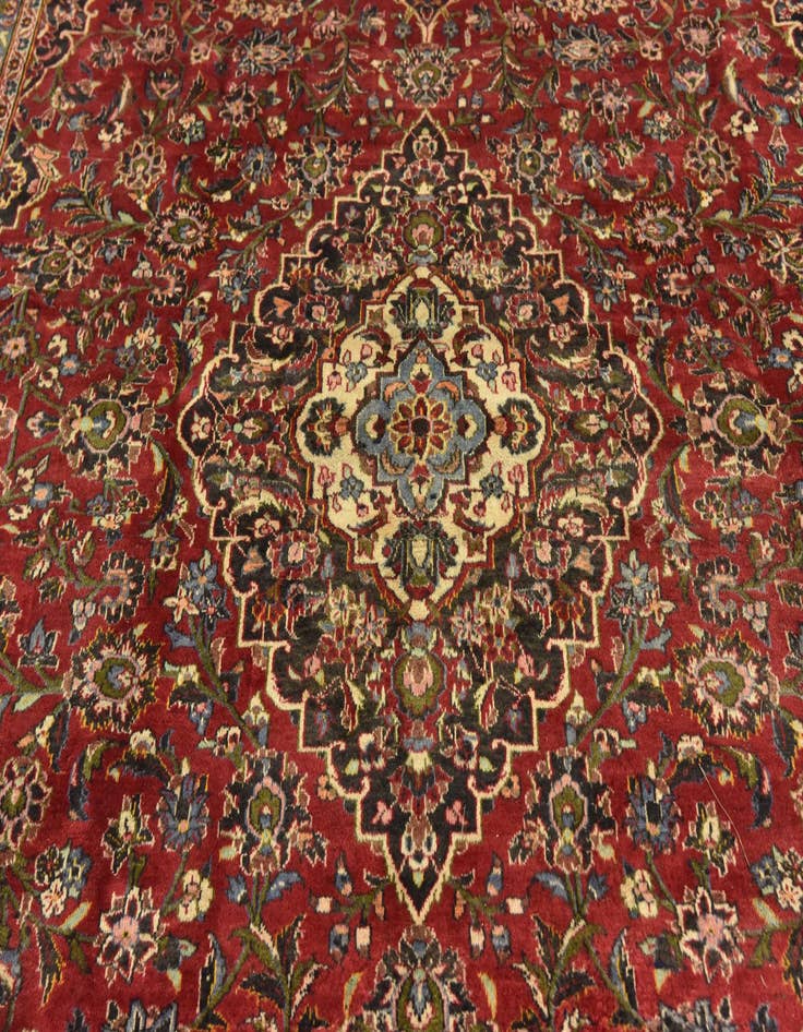 Detail image of 9' 6 x 13' 4 Hand Knotted Mashad Persian Wool Rug