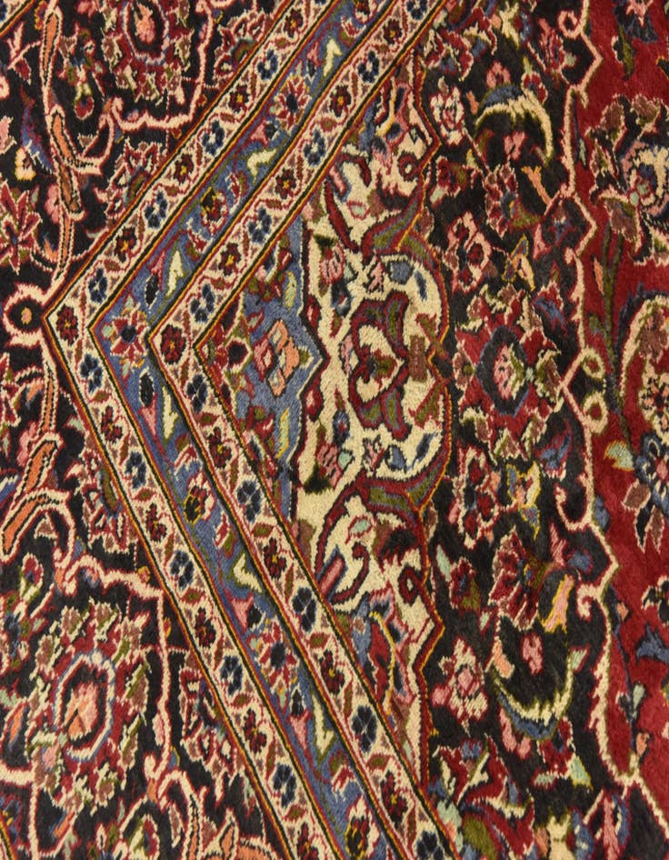 Detail image of 9' 6 x 13' 4 Hand Knotted Mashad Persian Wool Rug