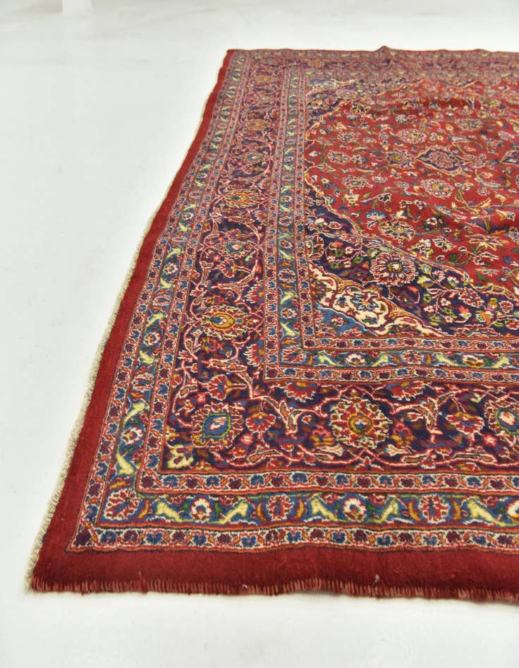 Detail image of  9' 7 x 13' 5  Hand Knotted Mashad Persian Wool Rug