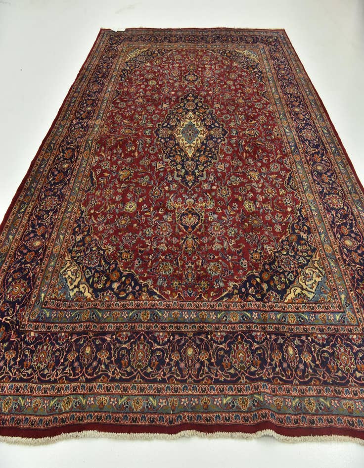 Detail image of  10' x 13'  Hand Knotted Mashad Persian Wool Rug