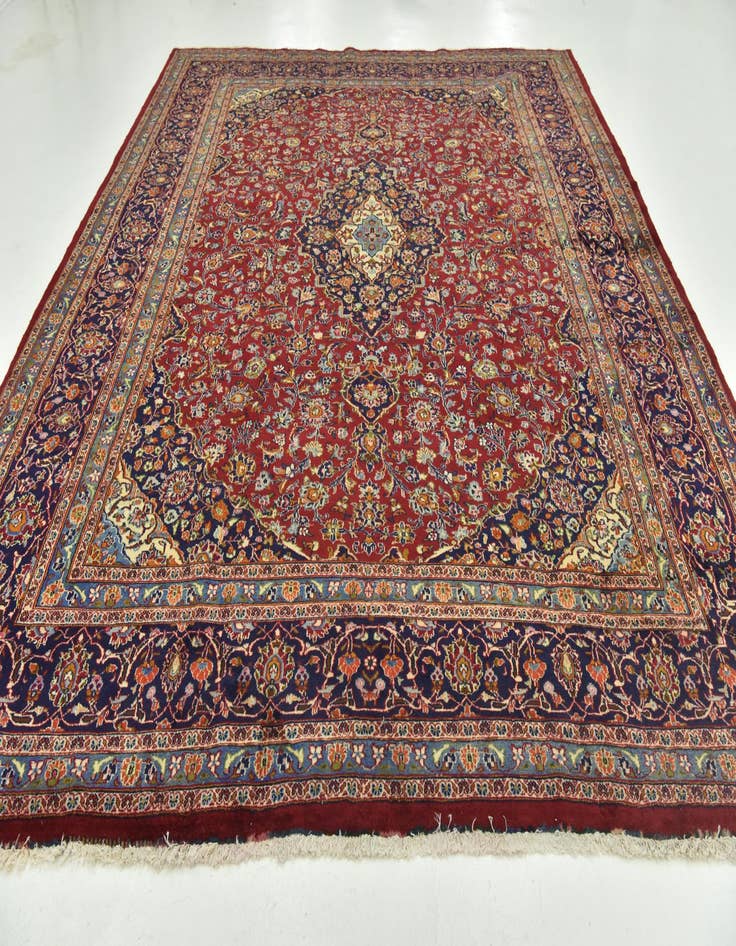 Detail image of  10' x 13'  Hand Knotted Mashad Persian Wool Rug