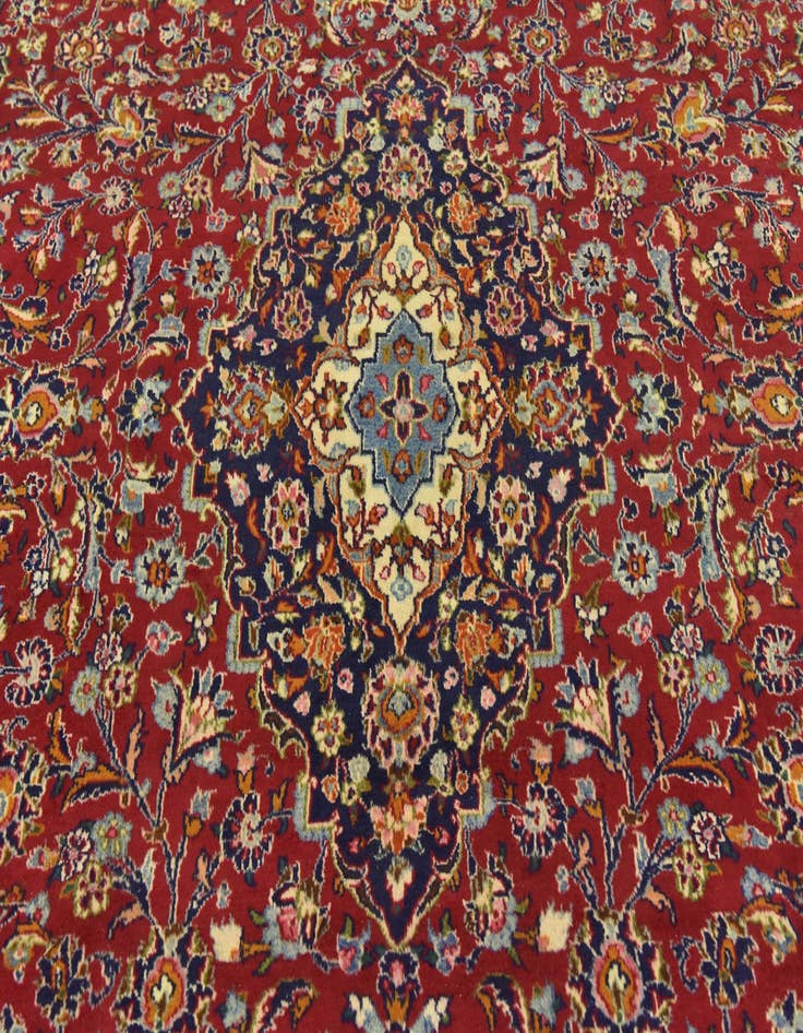 Detail image of  10' x 13'  Hand Knotted Mashad Persian Wool Rug
