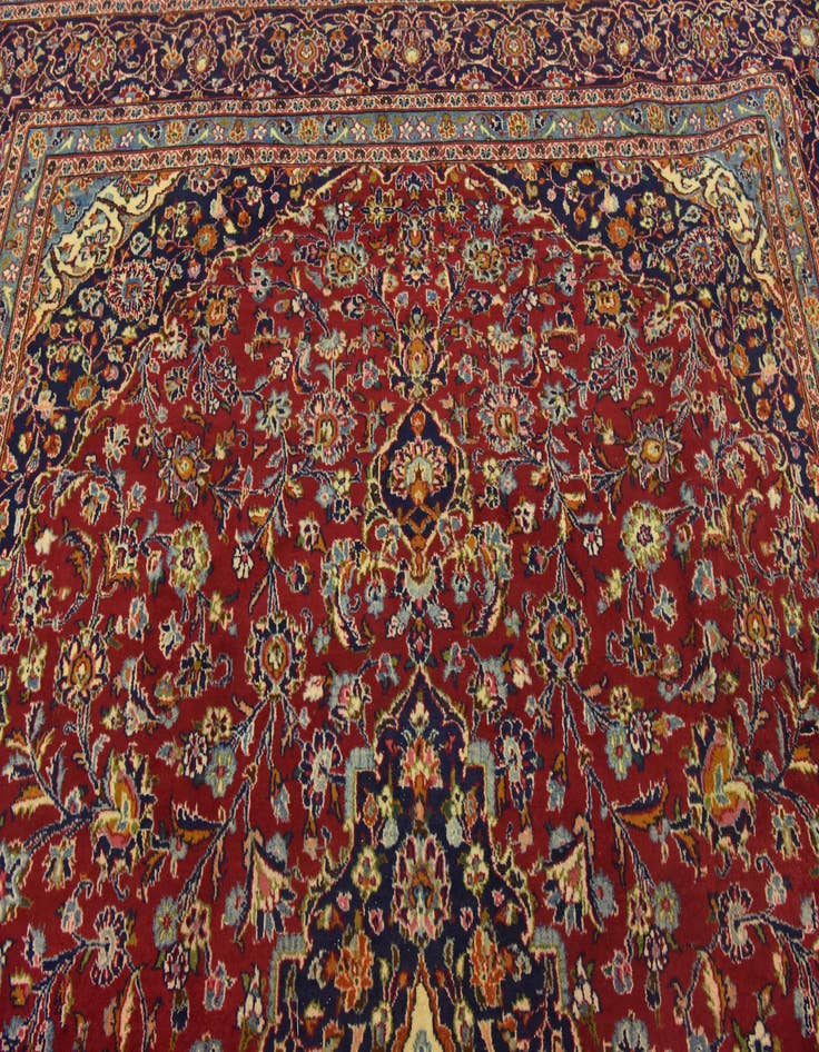 Detail image of  10' x 13'  Hand Knotted Mashad Persian Wool Rug