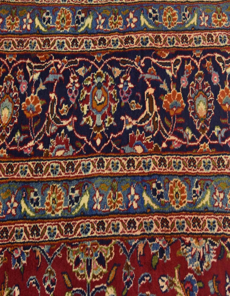 Detail image of  10' x 13'  Hand Knotted Mashad Persian Wool Rug