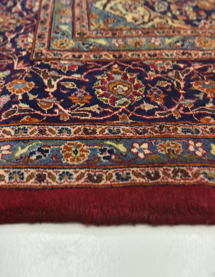 Detail image of  10' x 13'  Hand Knotted Mashad Persian Wool Rug