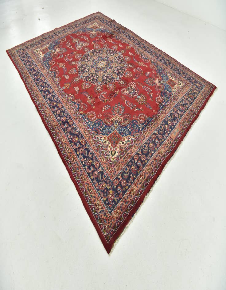 Detail image of  9' 6 x 12' 10  Hand Knotted Mashad Persian Wool Rug