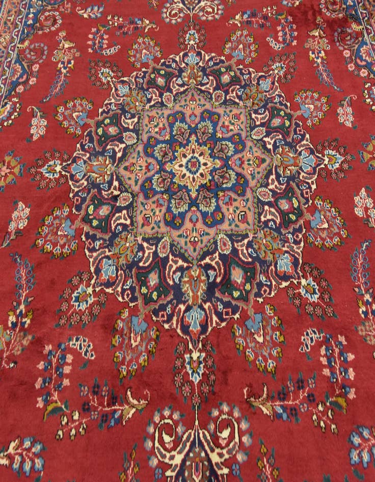Detail image of  9' 6 x 12' 10  Hand Knotted Mashad Persian Wool Rug