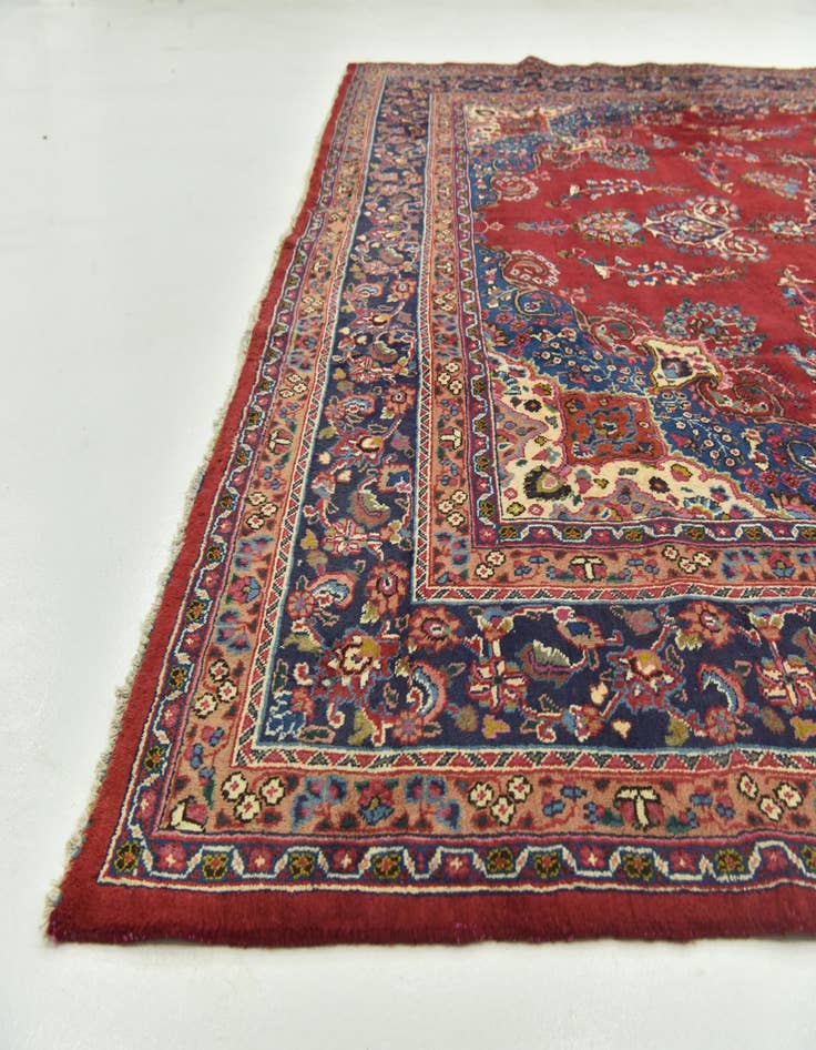 Detail image of  9' 6 x 12' 10  Hand Knotted Mashad Persian Wool Rug