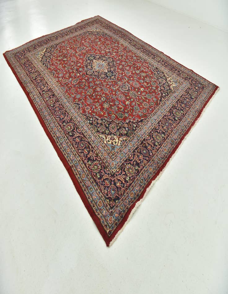 Detail image of  9' 8 x 12' 10  Hand Knotted Mashad Persian Wool Rug