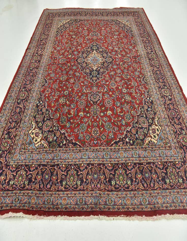 Detail image of  9' 8 x 12' 10  Hand Knotted Mashad Persian Wool Rug