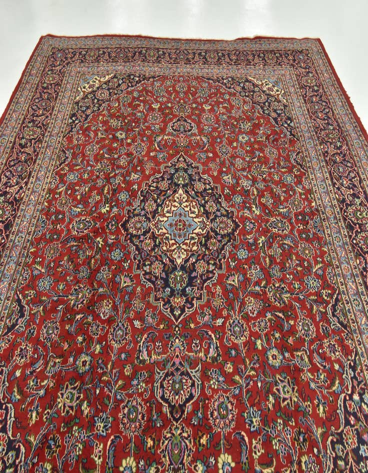 Detail image of  9' 8 x 12' 10  Hand Knotted Mashad Persian Wool Rug