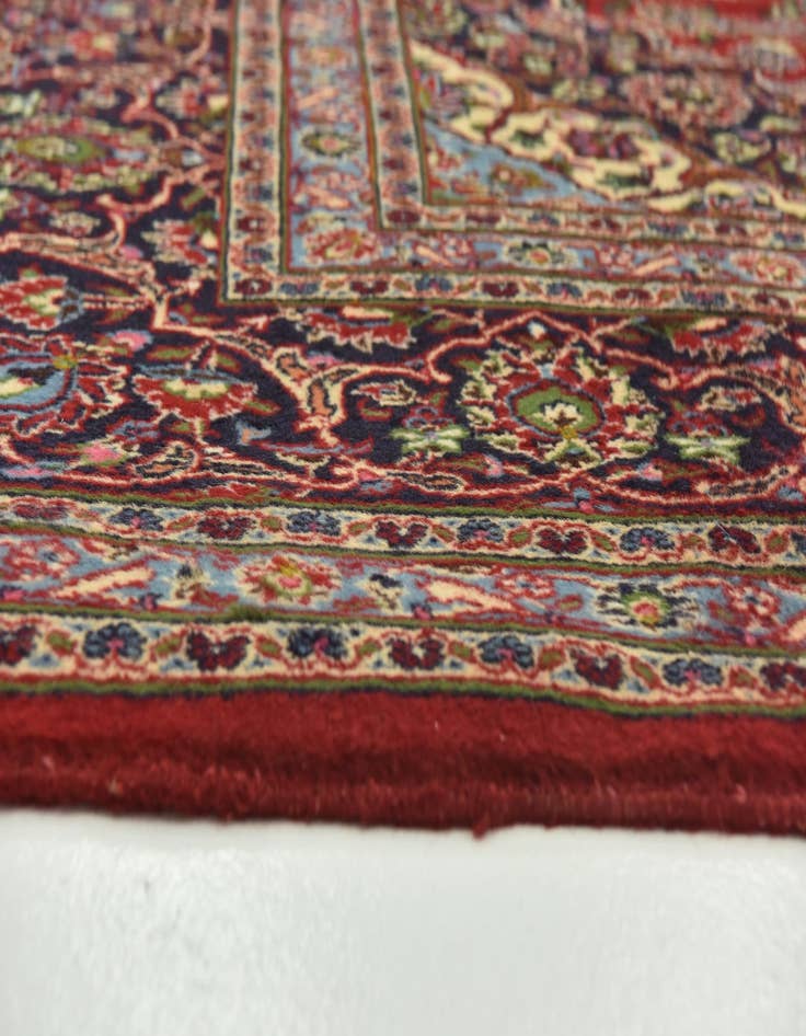 Detail image of  9' 8 x 12' 10  Hand Knotted Mashad Persian Wool Rug