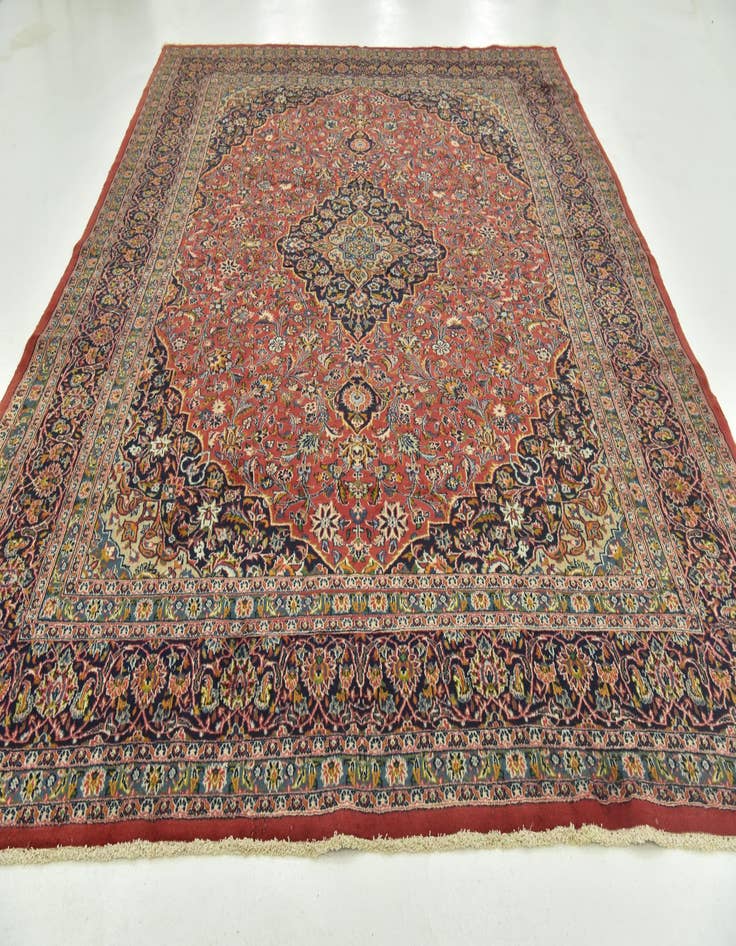 Detail image of  9' 8 x 12' 10  Hand Knotted Mashad Persian Wool Rug