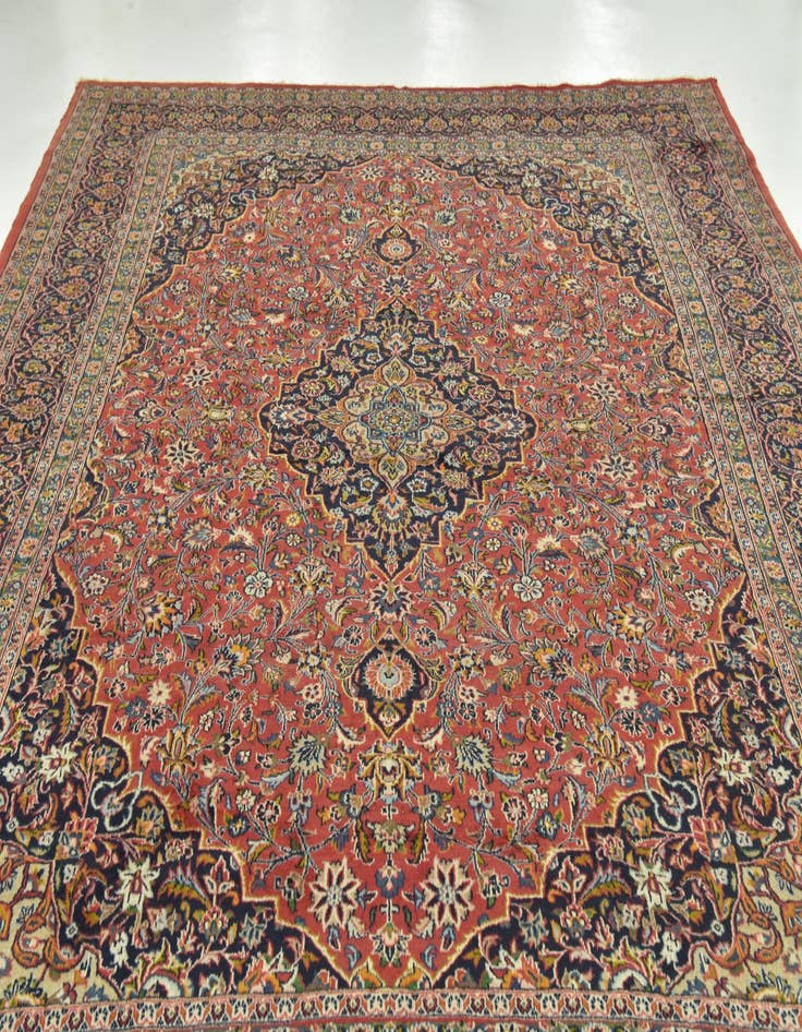 Detail image of  9' 8 x 12' 10  Hand Knotted Mashad Persian Wool Rug