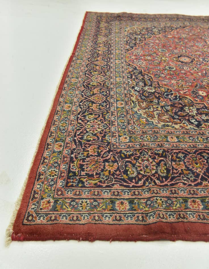 Detail image of  9' 8 x 12' 10  Hand Knotted Mashad Persian Wool Rug