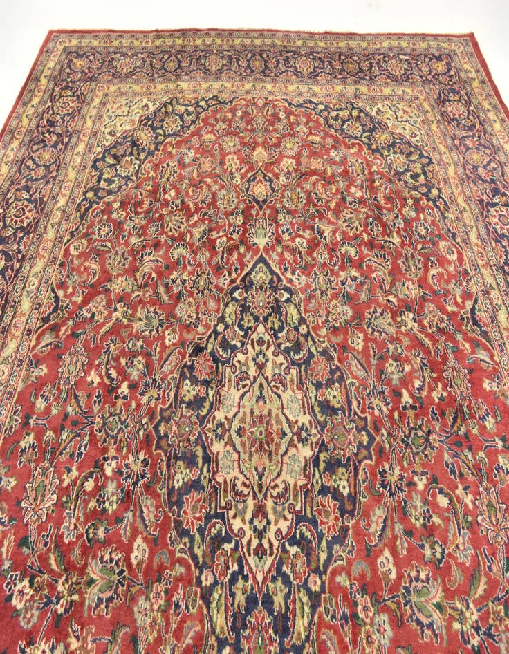 Detail image of  9' 8 x 12' 7  Hand Knotted Mashad Persian Wool Rug