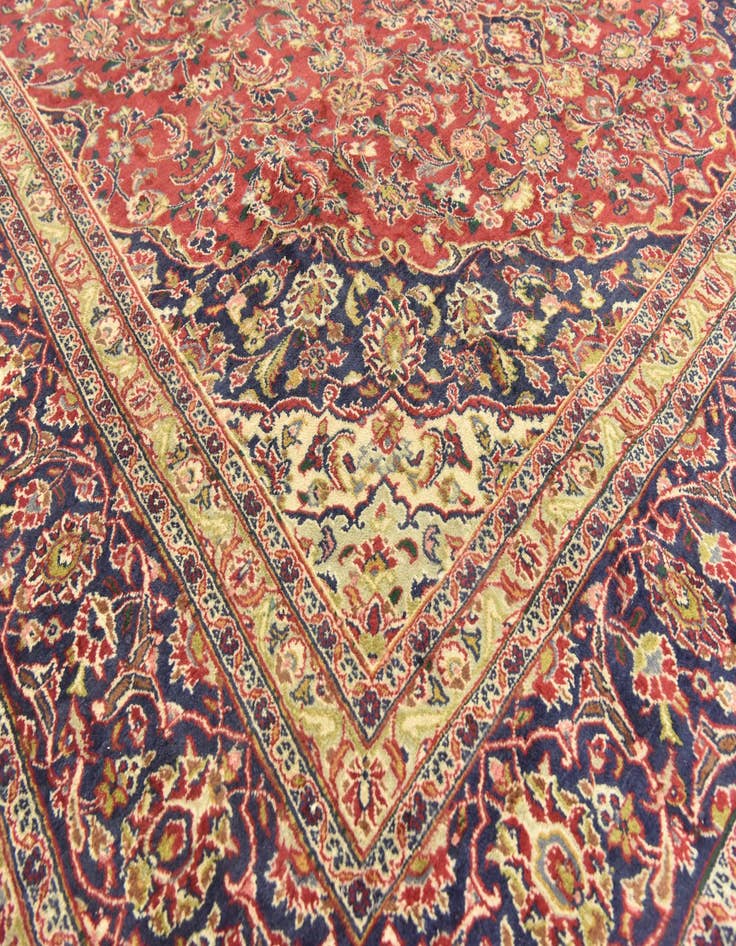 Detail image of  9' 8 x 12' 7  Hand Knotted Mashad Persian Wool Rug