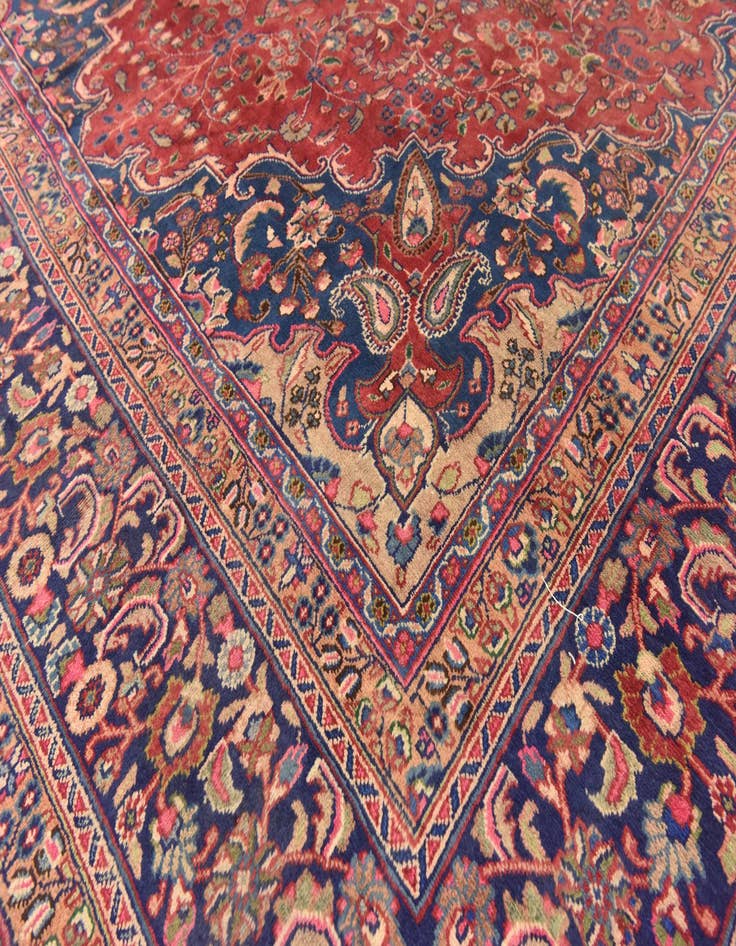 Detail image of  9' 7 x 12' 10  Hand Knotted Mashad Persian Wool Rug