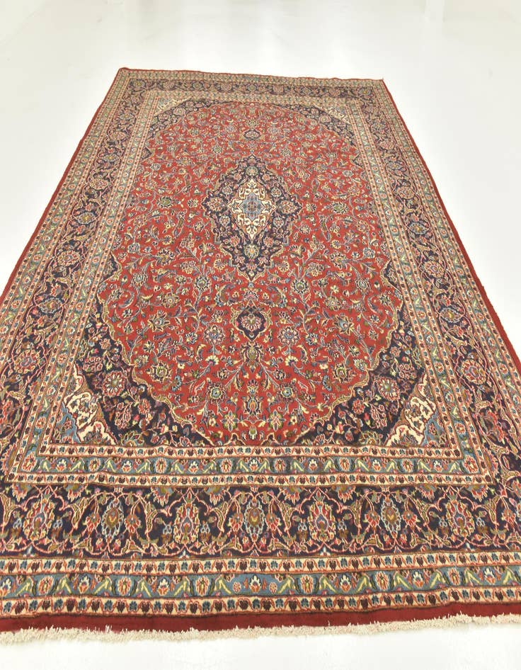 Detail image of  9' 10 x 12' 7  Hand Knotted Mashad Persian Wool Rug