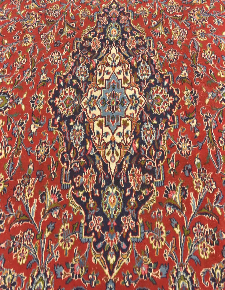Detail image of  9' 10 x 12' 7  Hand Knotted Mashad Persian Wool Rug