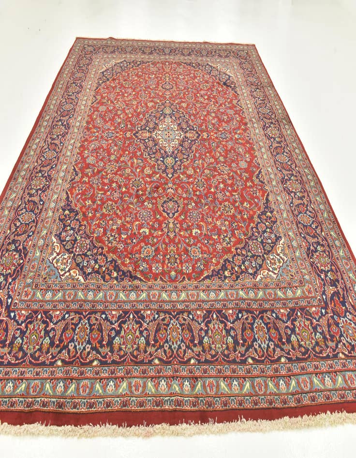 Detail image of  9' 8 x 12' 8  Hand Knotted Mashad Persian Wool Rug