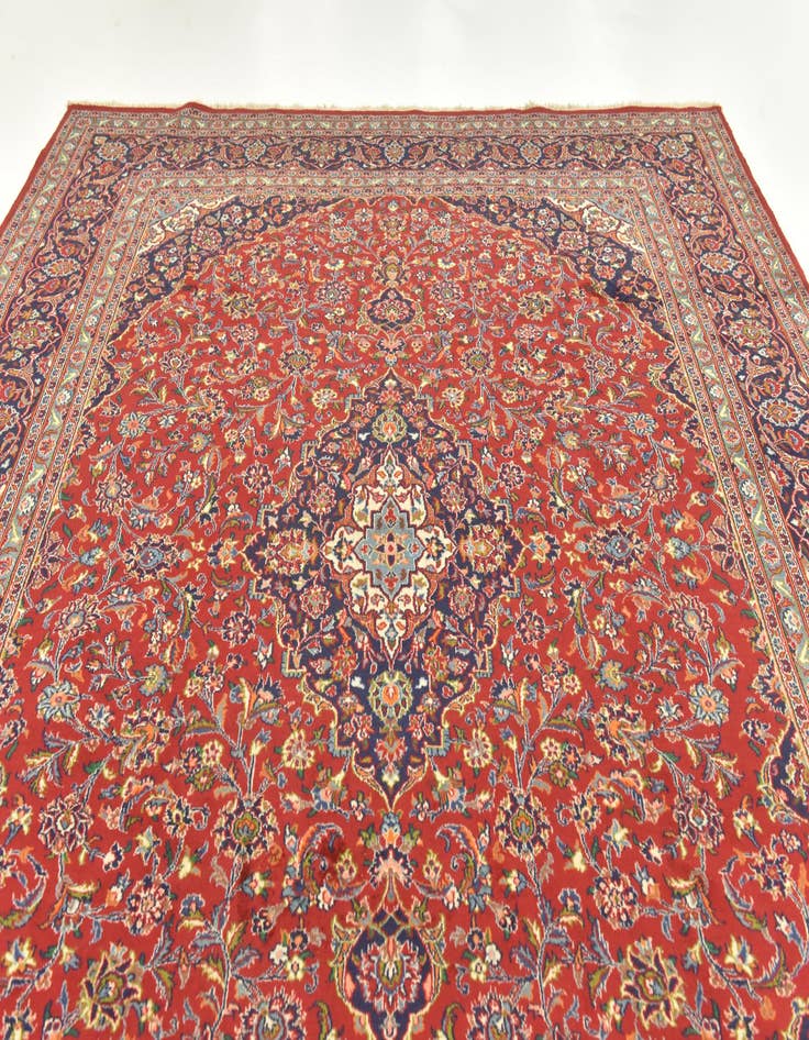 Detail image of  9' 8 x 12' 8  Hand Knotted Mashad Persian Wool Rug