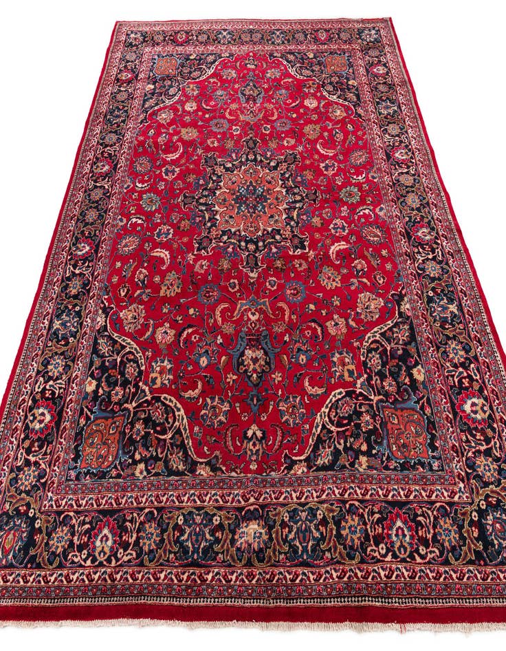 Detail image of  9' 8 x 12' 6  Hand Knotted Mashad Persian Wool Rug