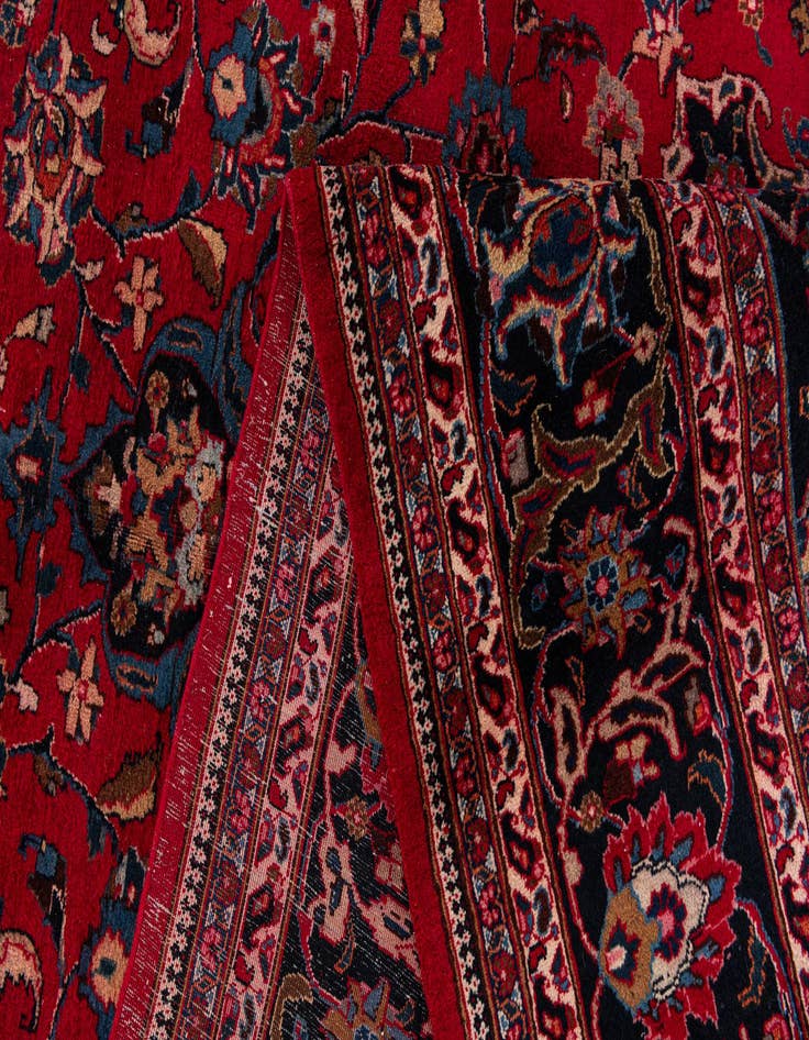 Detail image of  9' 8 x 12' 6  Hand Knotted Mashad Persian Wool Rug