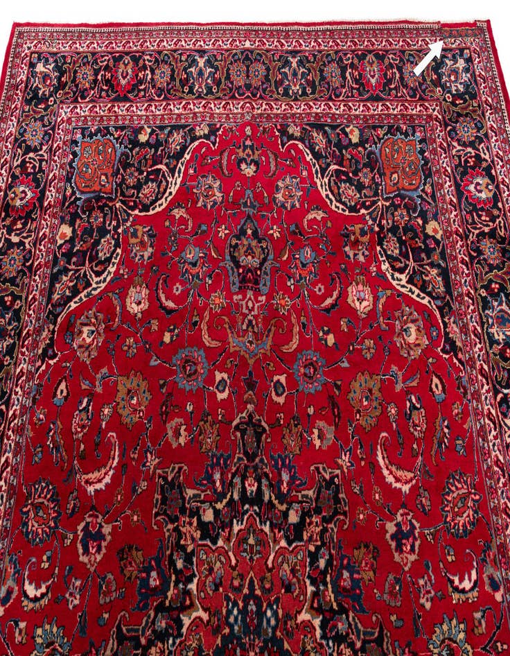 Detail image of  9' 8 x 12' 6  Hand Knotted Mashad Persian Wool Rug