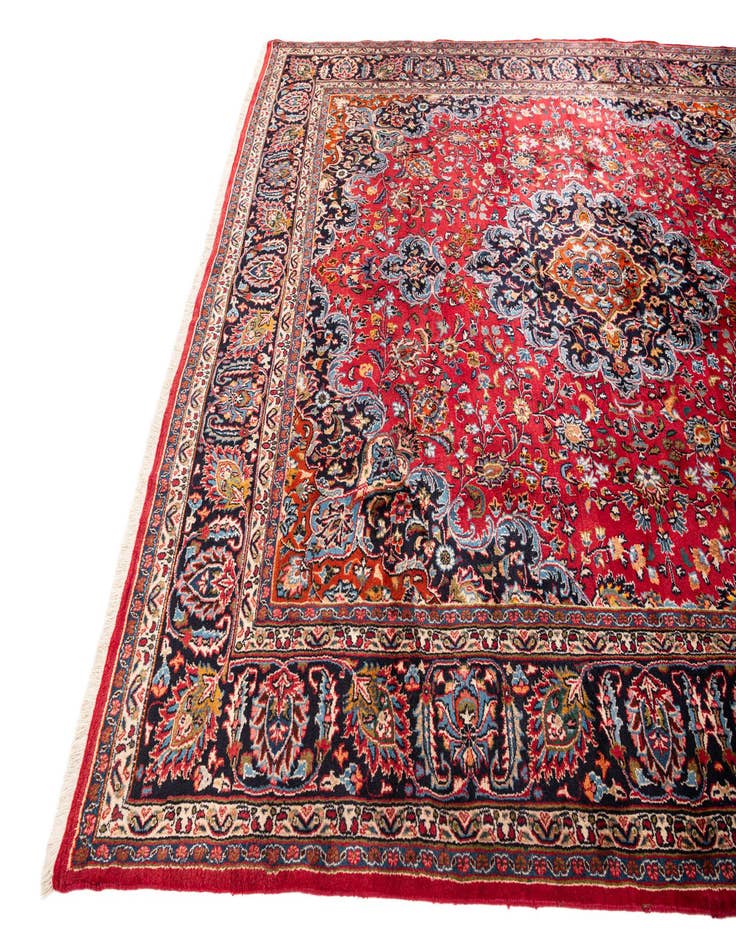 Detail image of  9' 9 x 11' 4  Hand Knotted Mashad Persian Wool Rug