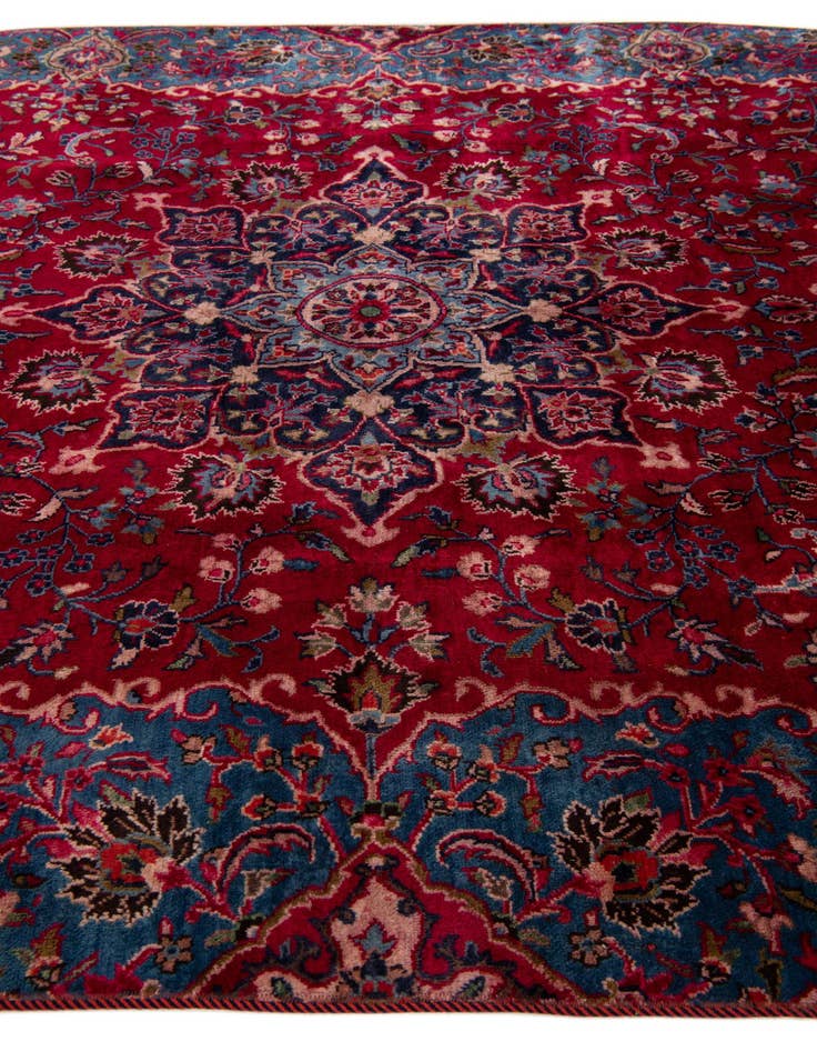 Detail image of  6' 4 x 9' 8  Hand Knotted Mashad Persian Wool Rug