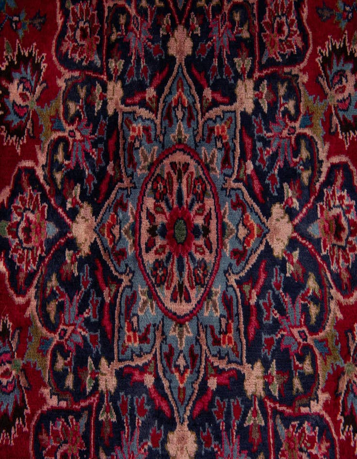 Detail image of  6' 4 x 9' 8  Hand Knotted Mashad Persian Wool Rug