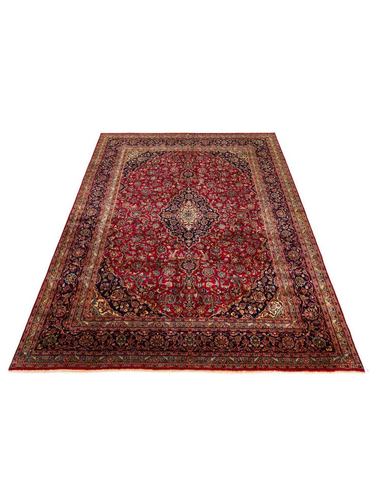 Detail image of  9' 6 x 12' 9  Hand Knotted Mashad Persian Wool Rug