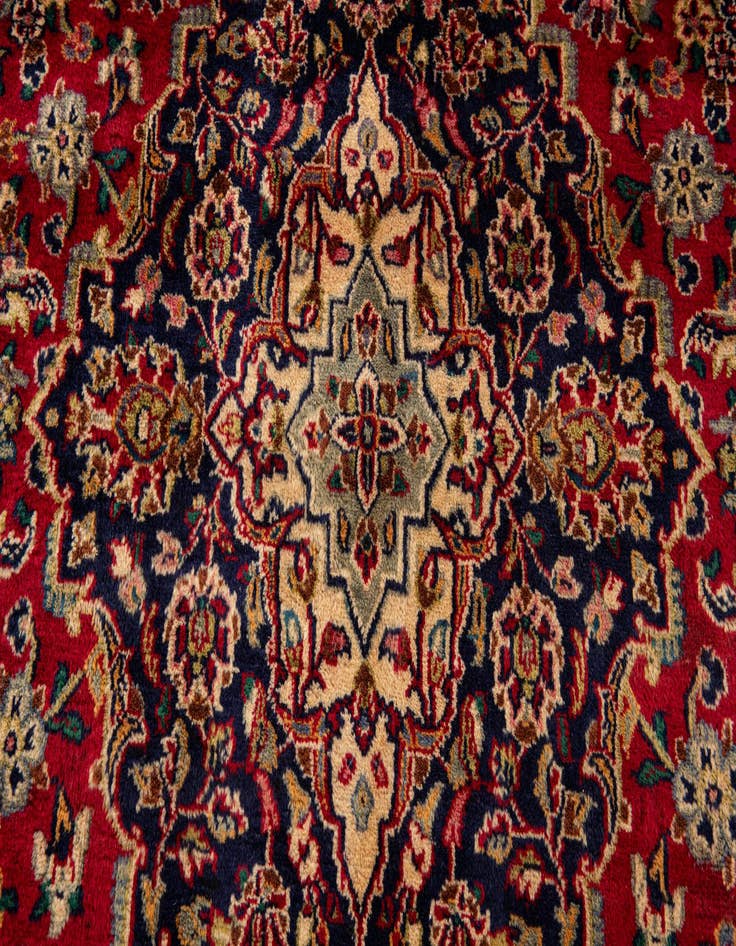 Detail image of  9' 6 x 12' 9  Hand Knotted Mashad Persian Wool Rug