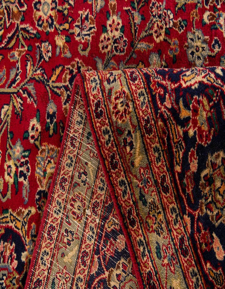 Detail image of  9' 6 x 12' 9  Hand Knotted Mashad Persian Wool Rug