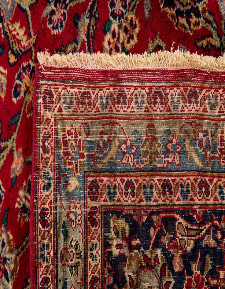 Detail image of  9' 6 x 12' 9  Hand Knotted Mashad Persian Wool Rug
