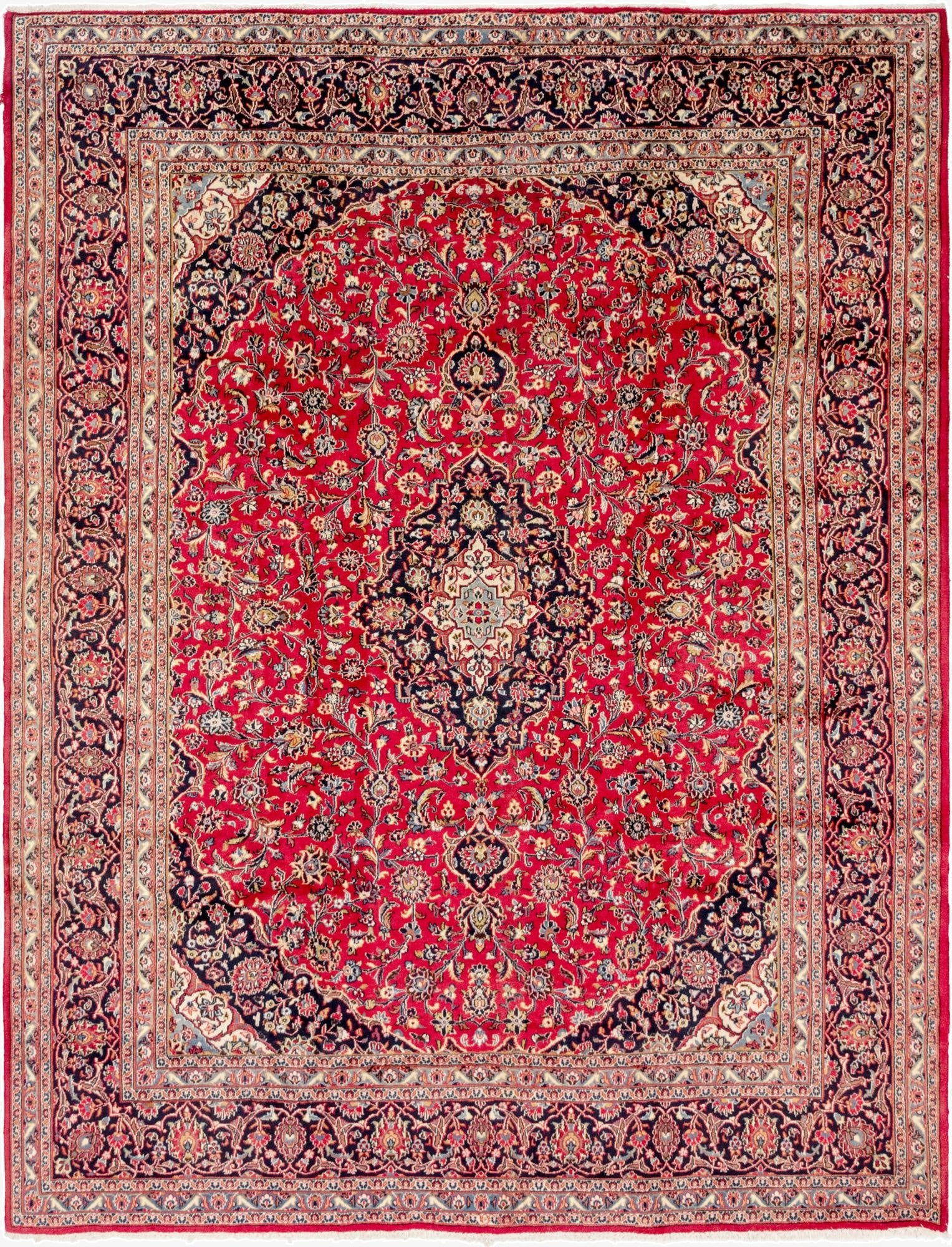  10' x 12' 8  Hand Knotted Mashad Persian Wool Rug