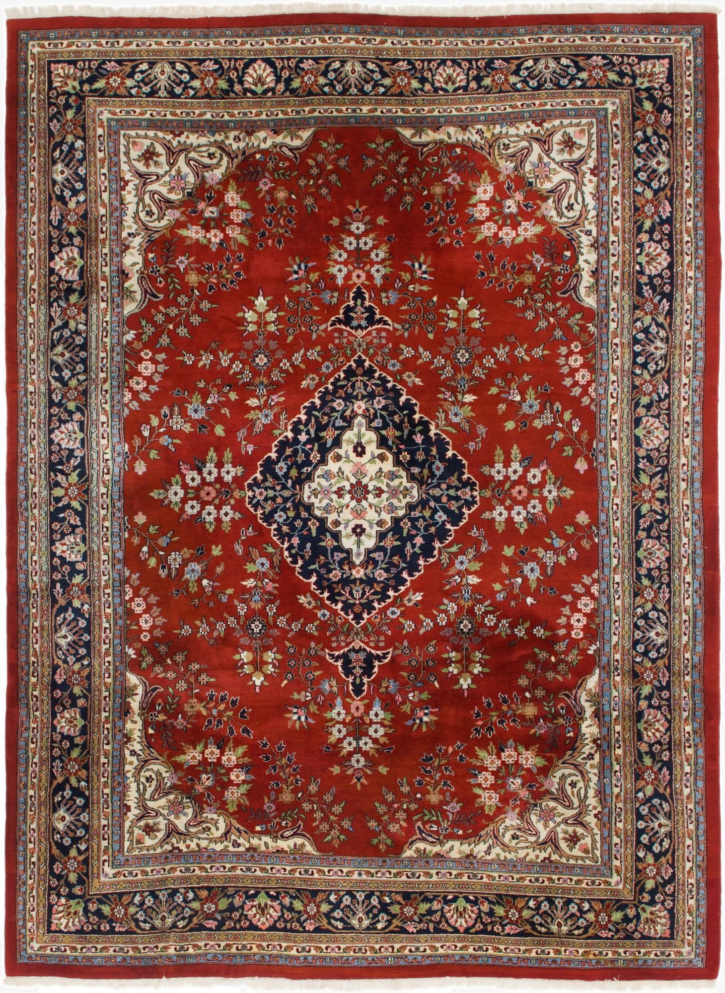  9' 6 x 13'  Hand Knotted Mashad Wool Rug