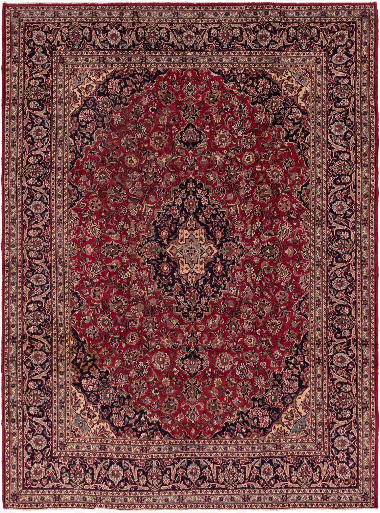  9' 6 x 13'  Hand Knotted Mashad Persian Wool Rug