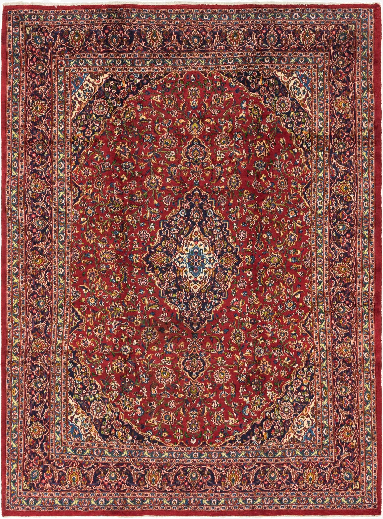  9' 7 x 13' 5  Hand Knotted Mashad Persian Wool Rug