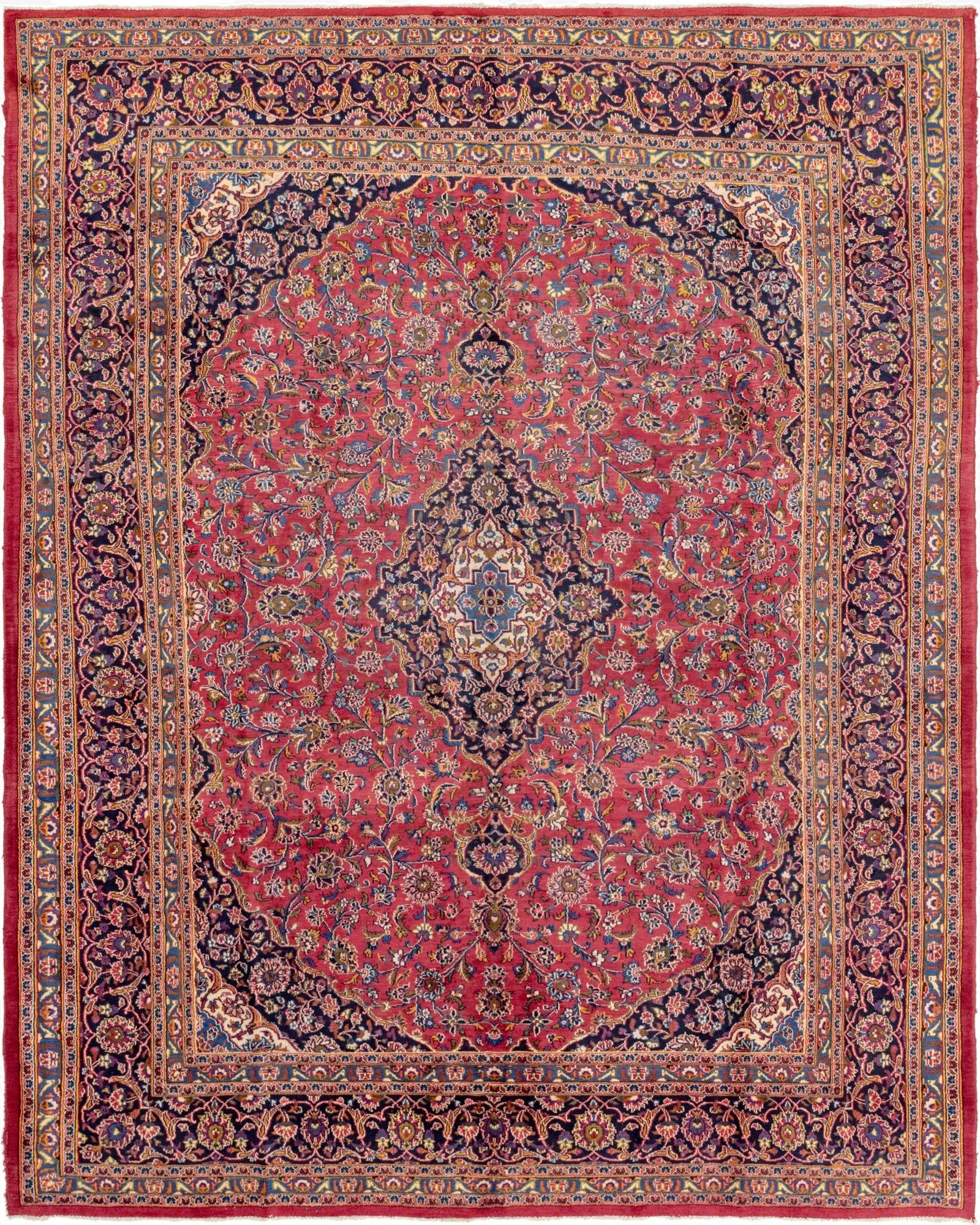  9' 10 x 12' 6  Hand Knotted Mashad Persian Wool Rug