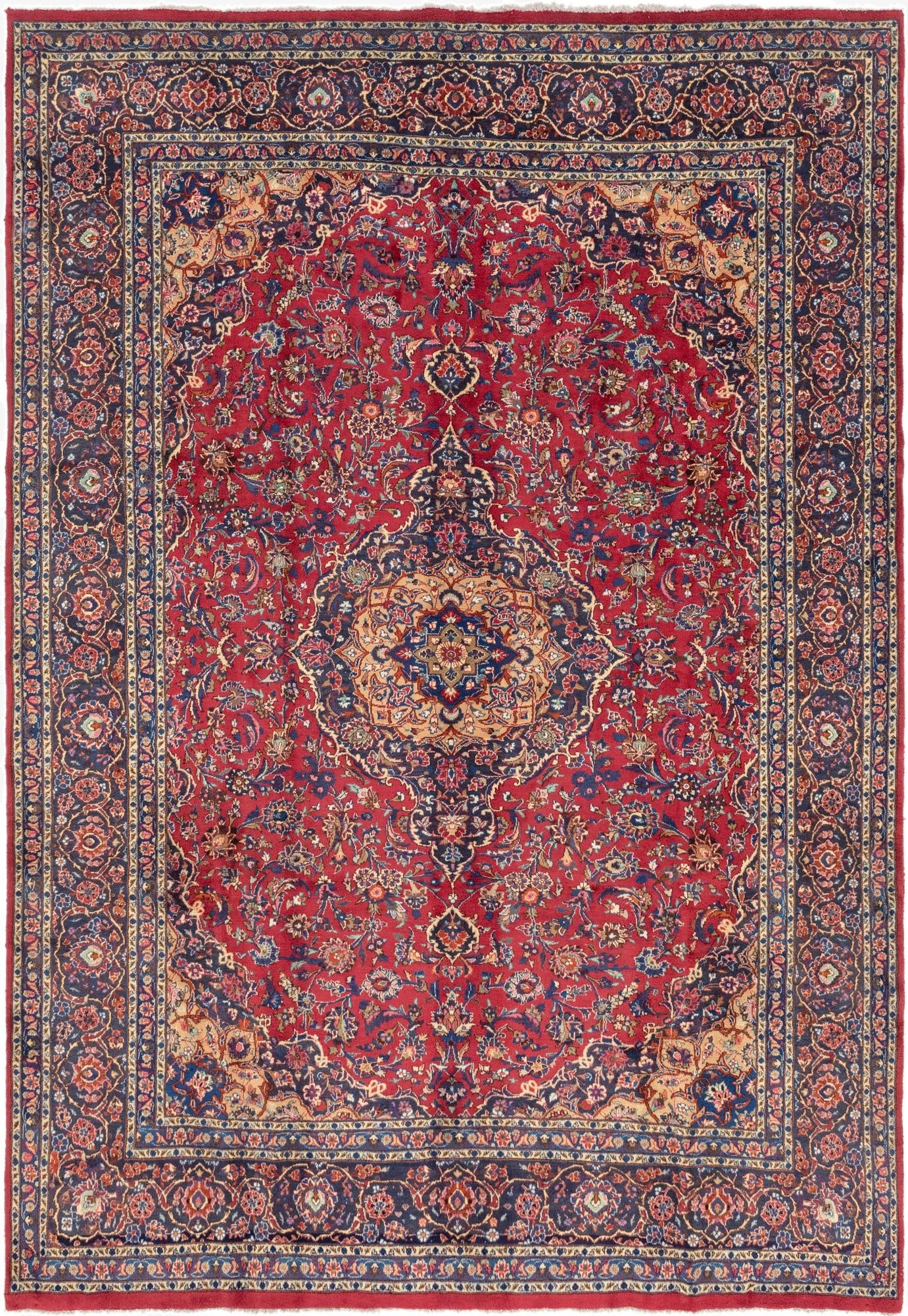  9' 10 x 13' 8  Hand Knotted Mashad Persian Wool Rug