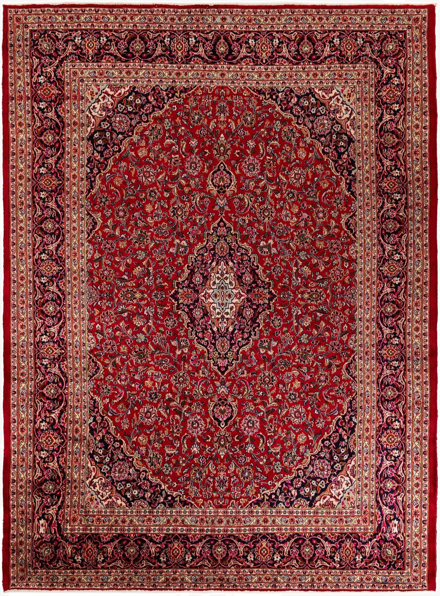  9' 7 x 13'  Hand Knotted Mashad Persian Wool Rug