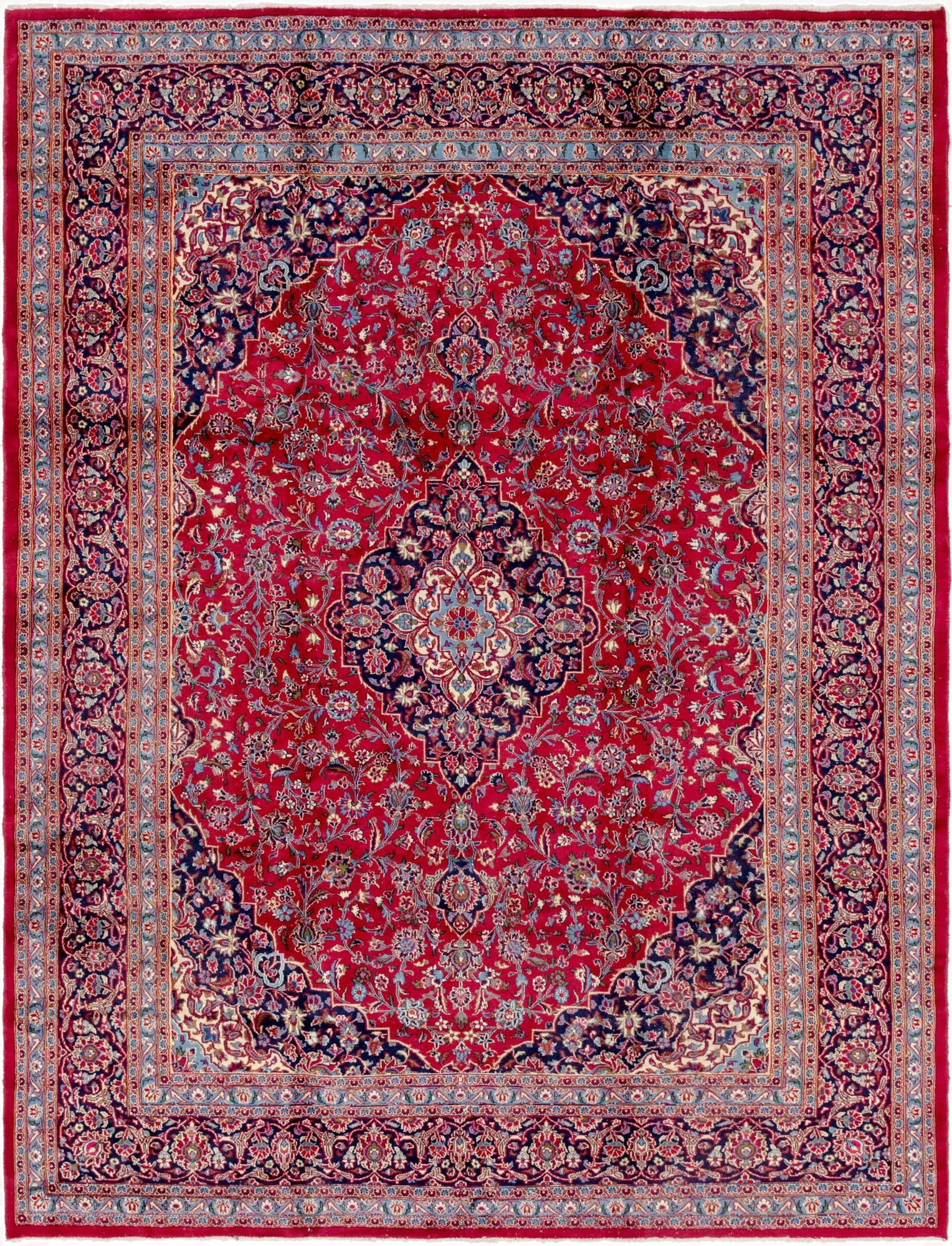  9' 10 x 12' 10  Hand Knotted Mashad Persian Wool Rug