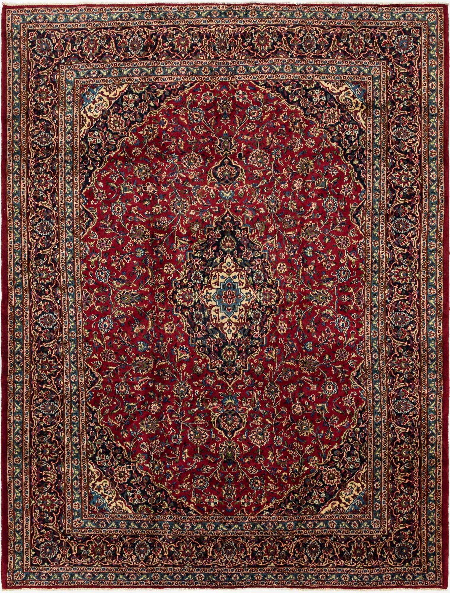  9' 10 x 12' 10  Hand Knotted Mashad Persian Wool Rug