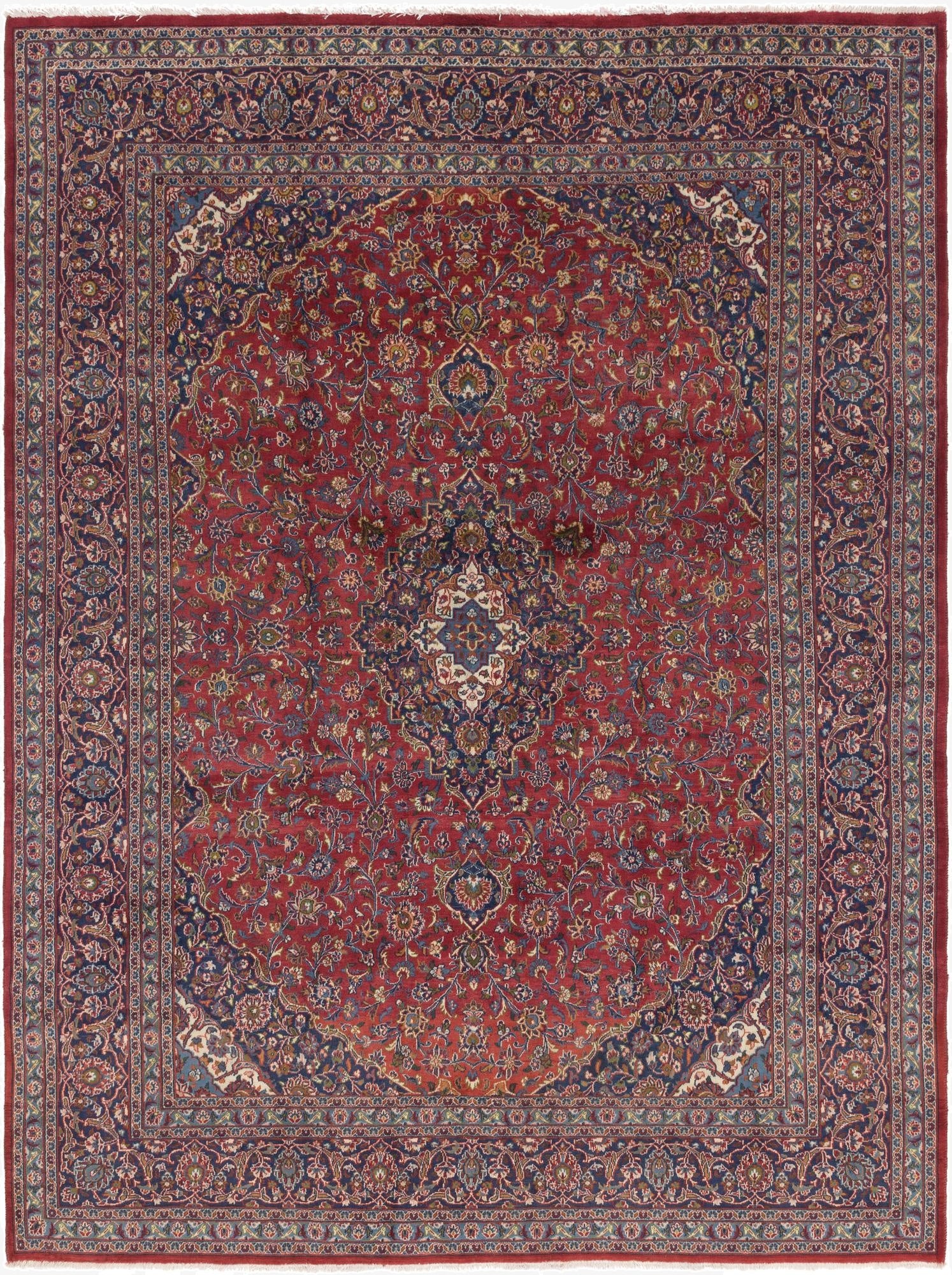  9' 8 x 13'  Hand Knotted Mashad Persian Wool Rug