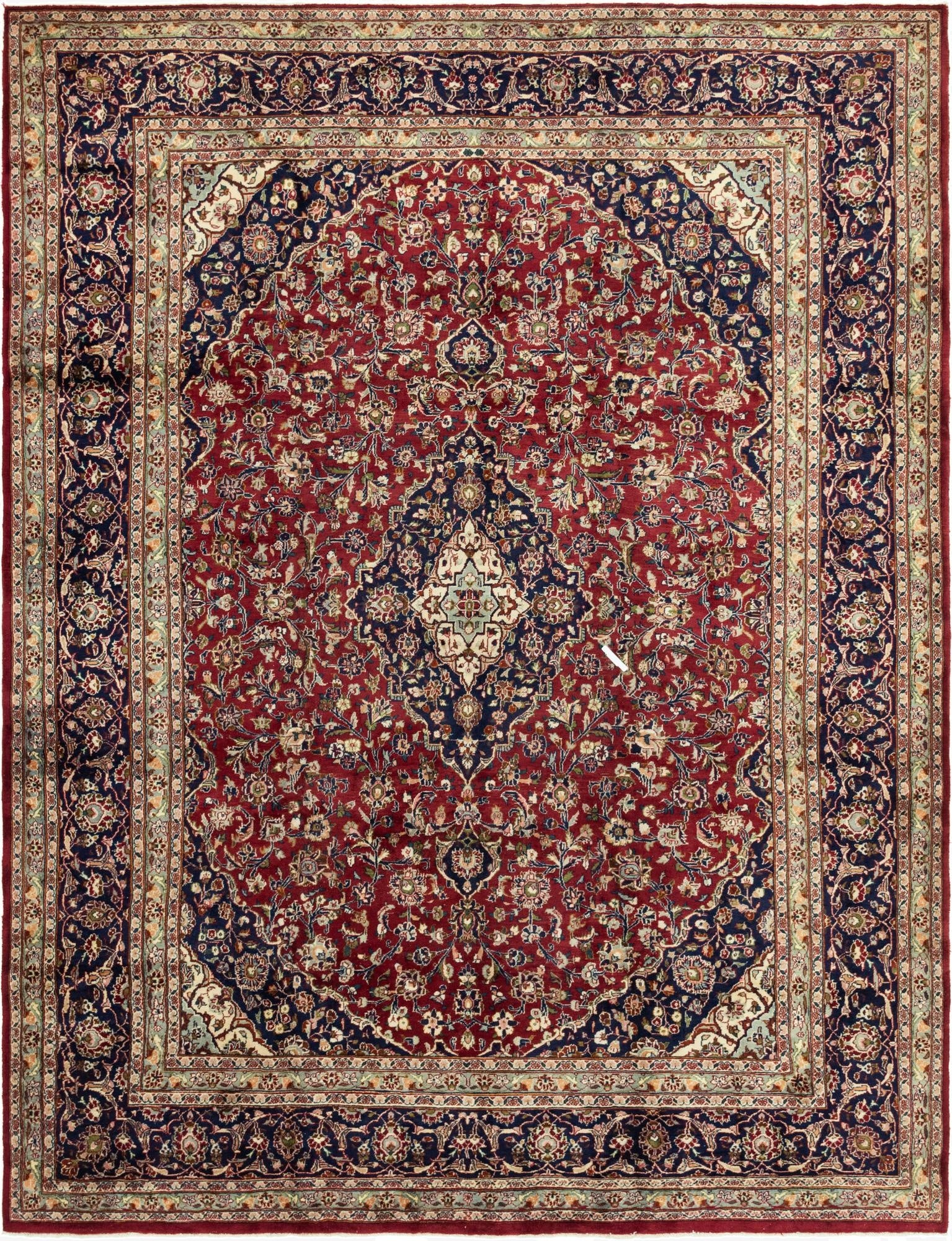  9' 8 x 12' 8  Hand Knotted Mashad Persian Wool Rug